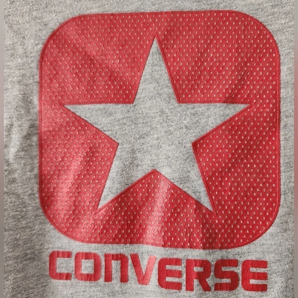 Kids sz4 Converse Gray Graphic Logo‎ T-Shirt Top Retro Playclothes School